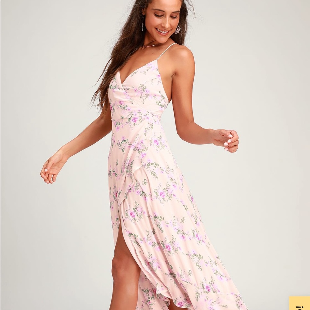 IN LOVE FOREVER LULUS MAXI HIGH LOW DRESS NWT